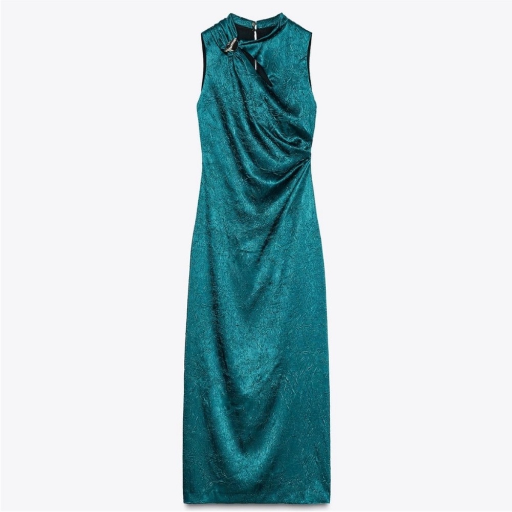 NWT Zara Teal Turquoise Sheath Dress